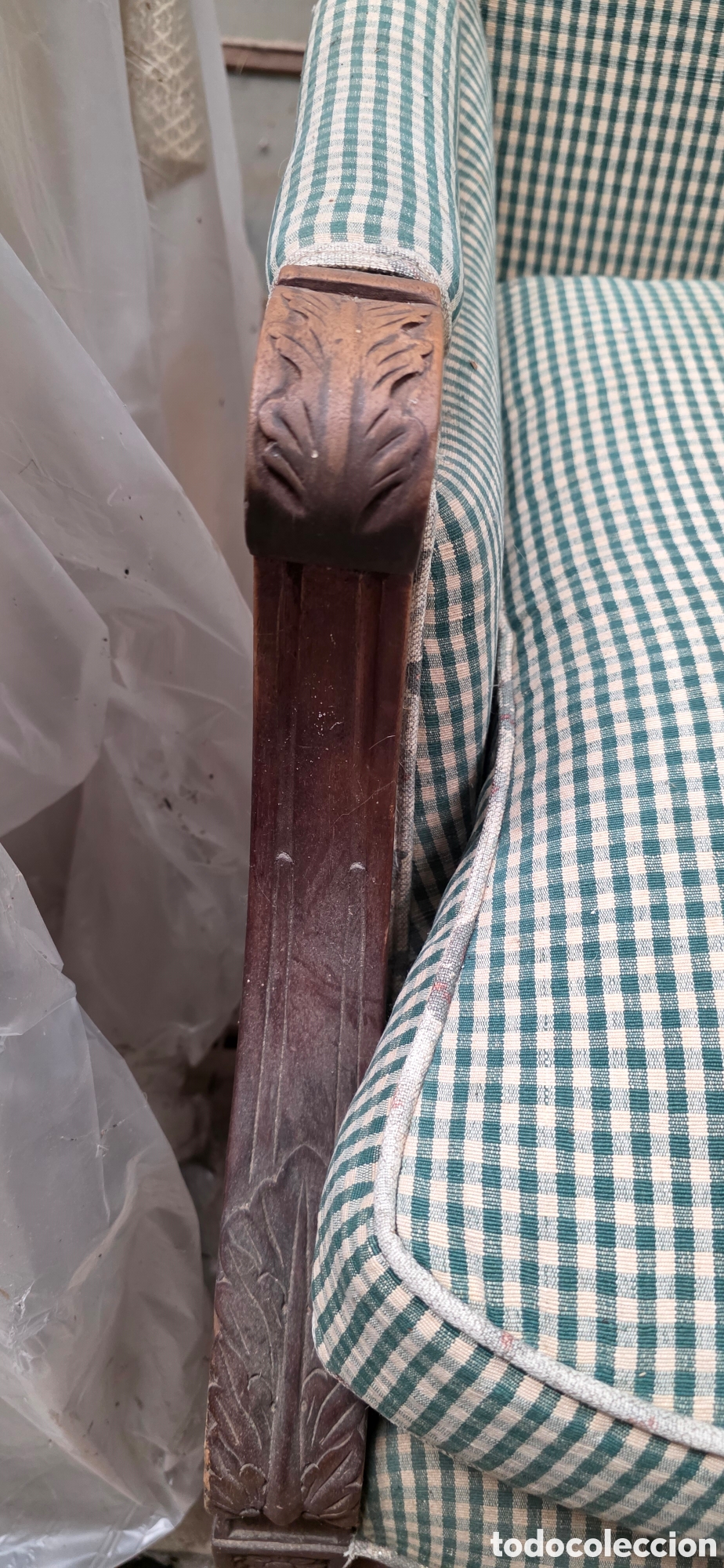 Antig&uuml;edades: SILL&Oacute;N TAPICER&Iacute;A DE ALGOD&Oacute;N - Foto 3