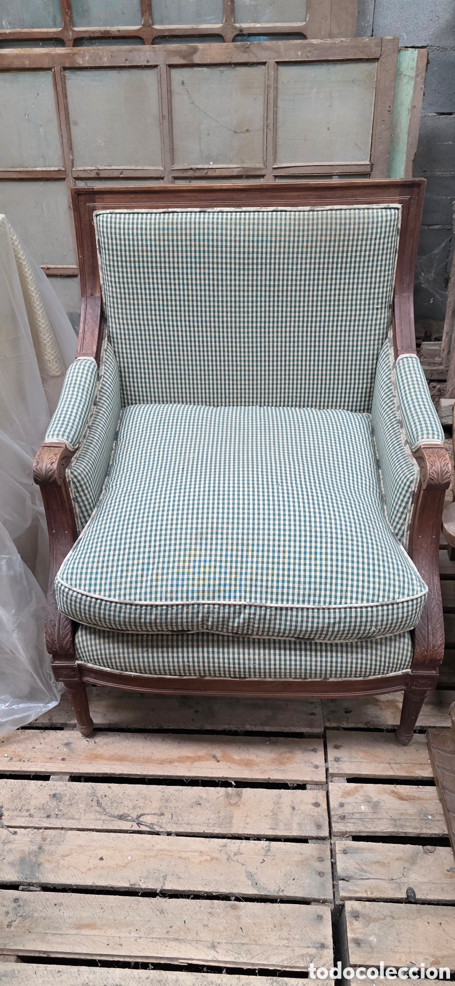 Antig&uuml;edades: SILL&Oacute;N TAPICER&Iacute;A DE ALGOD&Oacute;N - Foto 1