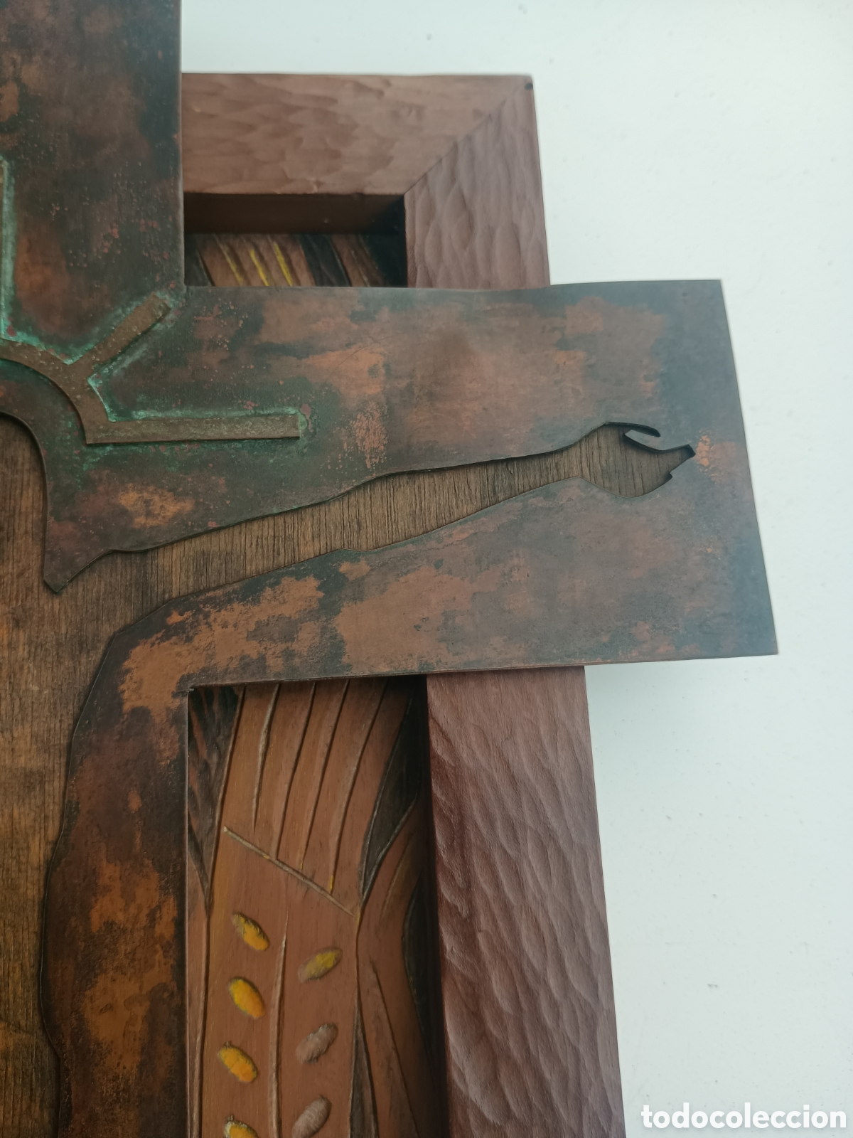 Antig&uuml;edades: Cruz de madera y cobr&eacute; - Foto 6