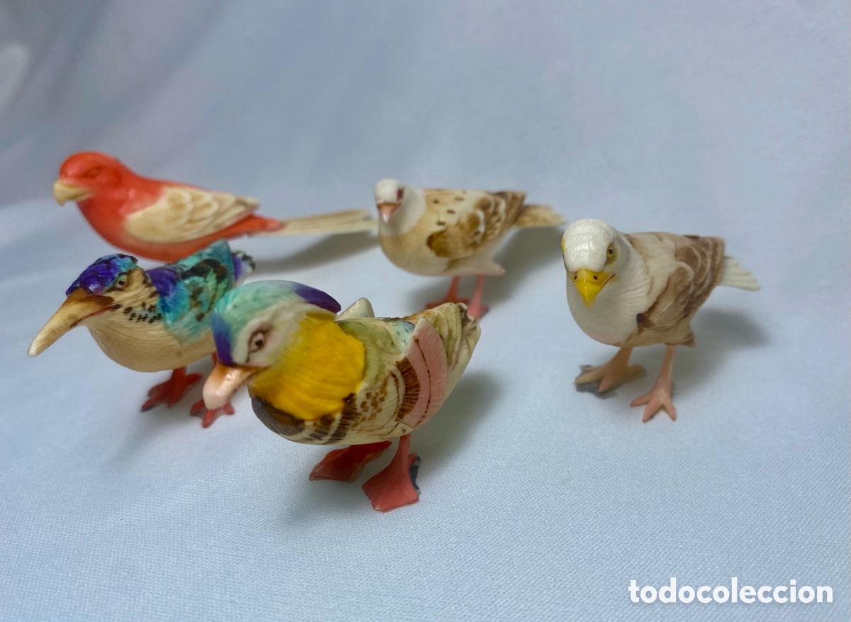 Antig&uuml;edades: Lote p&aacute;jaros de marfil de coleccion - Foto 3