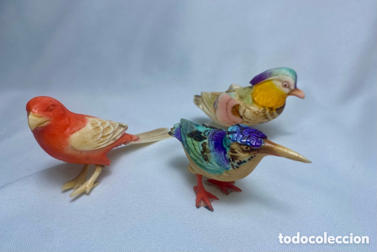 Antig&uuml;edades: Lote p&aacute;jaros de marfil de coleccion - Foto 4