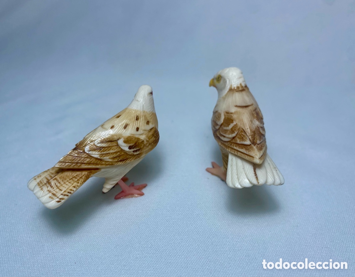 Antig&uuml;edades: Lote p&aacute;jaros de marfil de coleccion - Foto 12