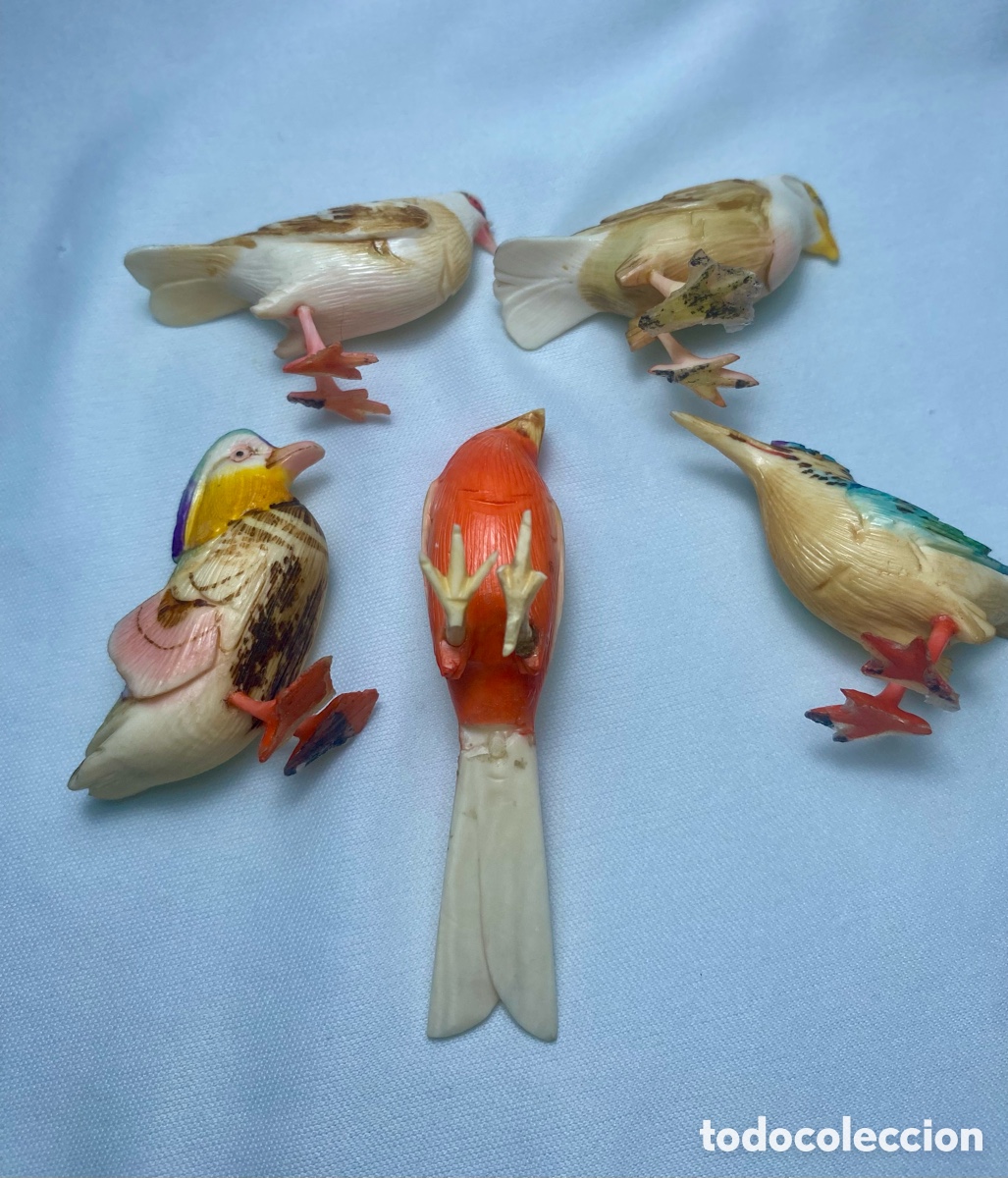 Antig&uuml;edades: Lote p&aacute;jaros de marfil de coleccion - Foto 5