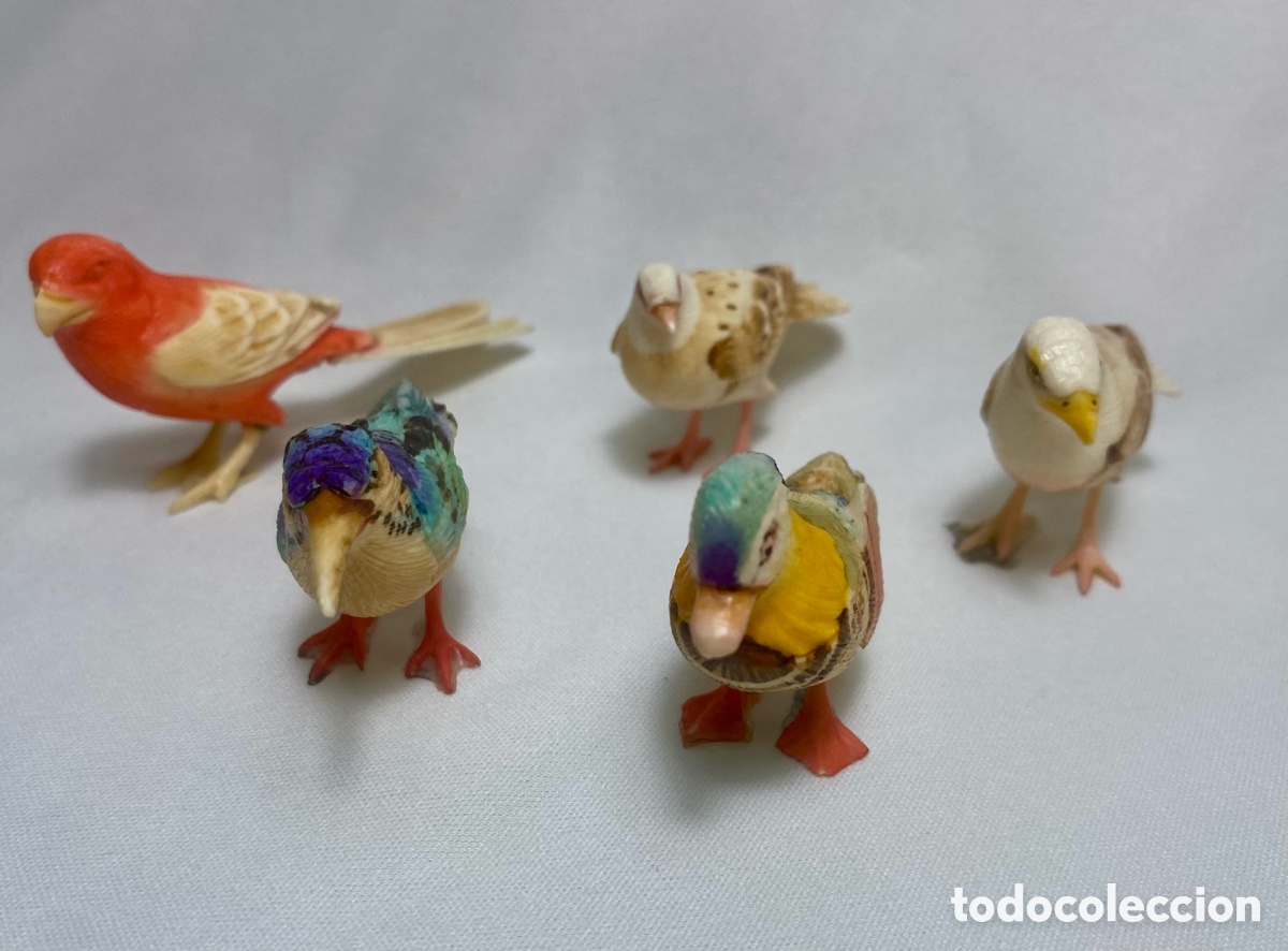 Antig&uuml;edades: Lote p&aacute;jaros de marfil de coleccion - Foto 1