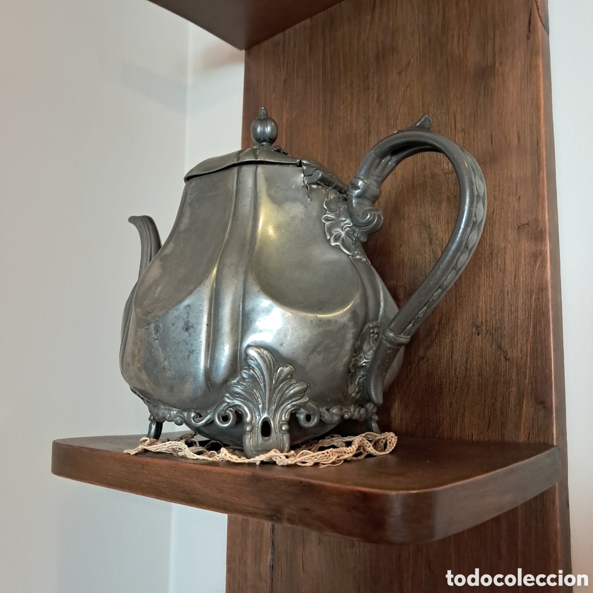 Antig&uuml;edades: Conjunto de tres piezas de peltre - Foto 4