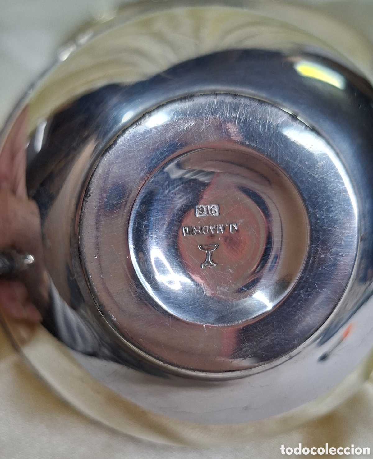 Antig&uuml;edades: Taza de plata 916 y opalina blanca - Foto 7