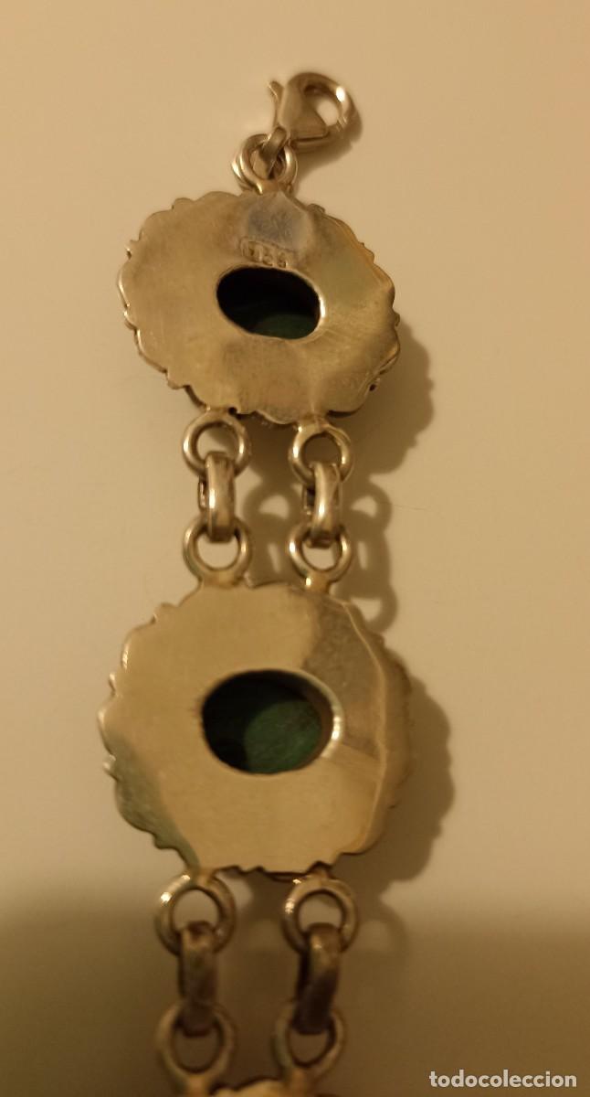 Antig&uuml;edades: Pulsera de plata y malaquita. - Foto 4