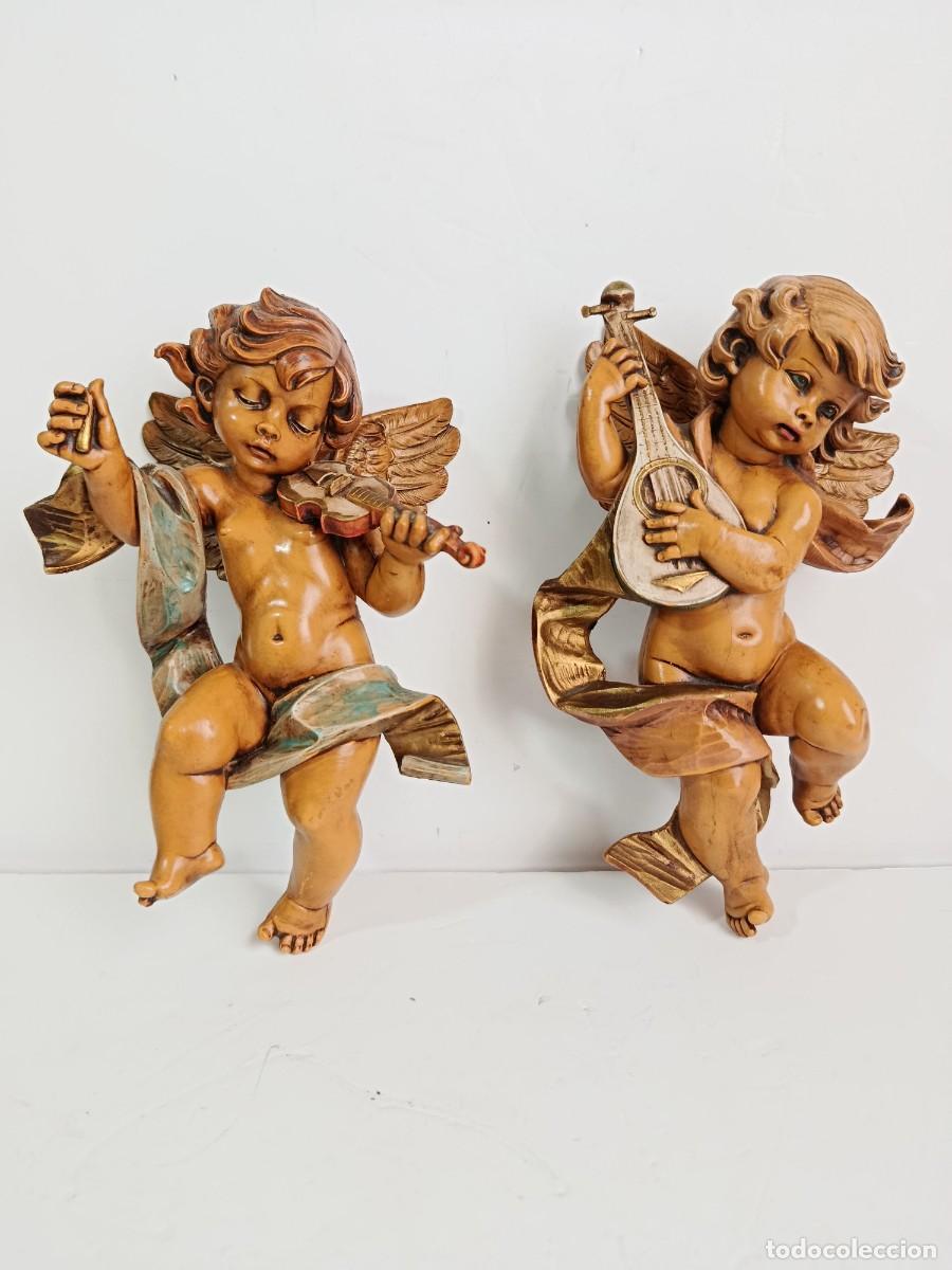 Antig&uuml;edades: DOS ANGELES O QUERUBINES SIMOMETI. 22 cm - Foto 1