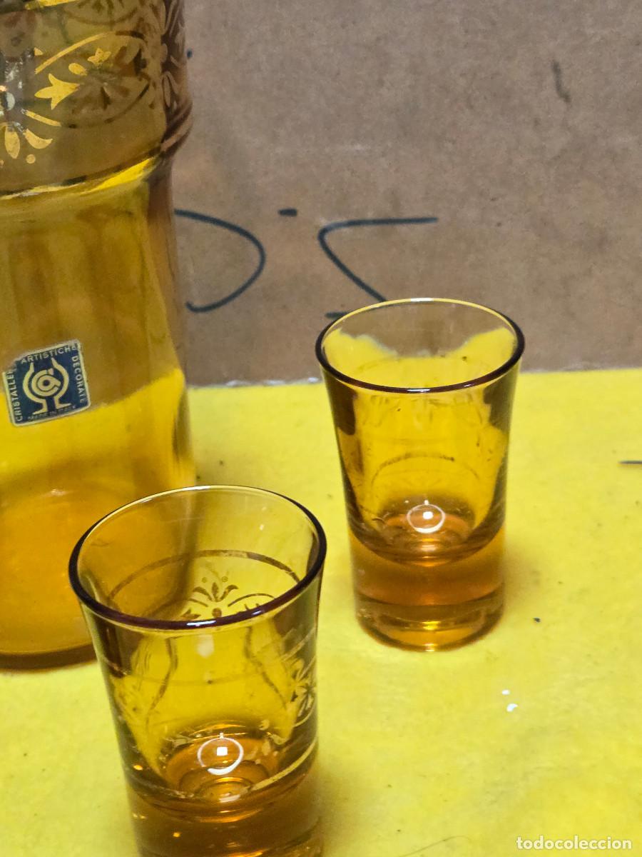 Antig&uuml;edades: botella de cristal con 4 vasos - Foto 5