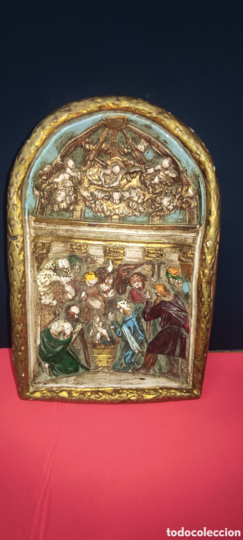 Antig&uuml;edades: Antiguo retablo policromado - Foto 2