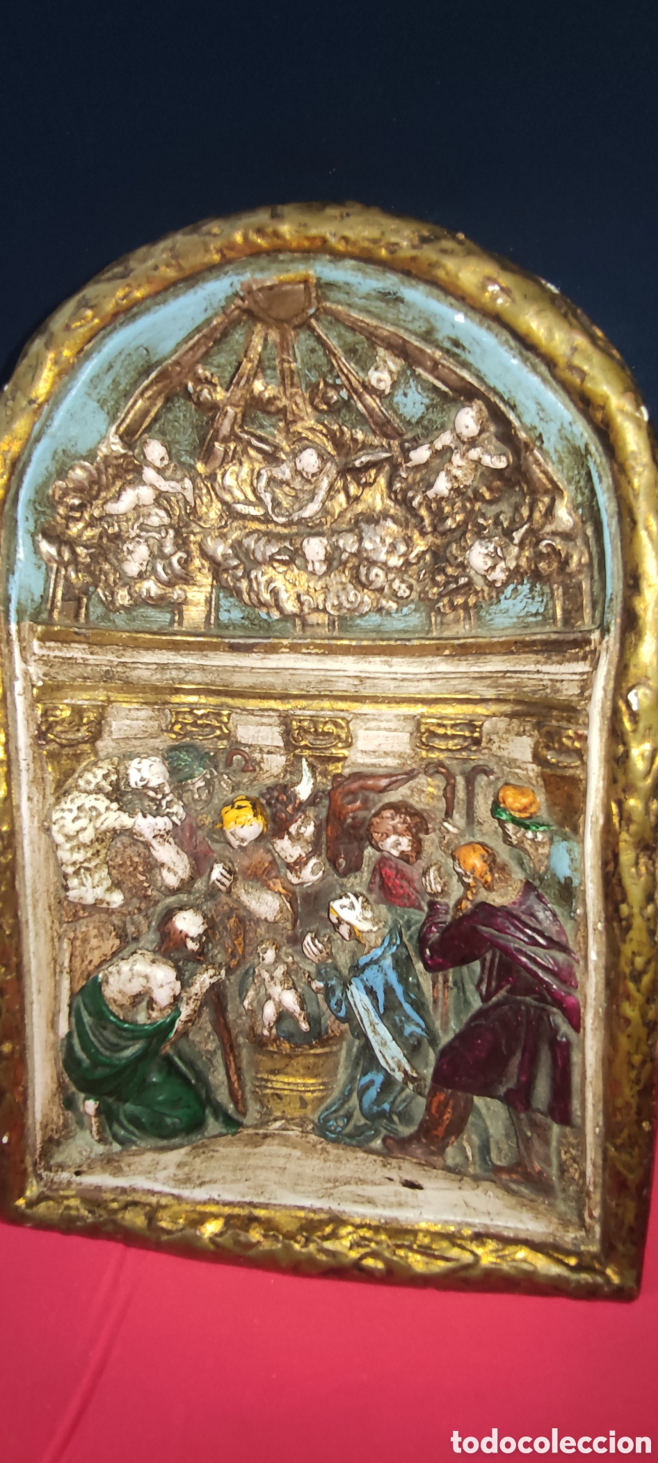 Antig&uuml;edades: Antiguo retablo policromado - Foto 3
