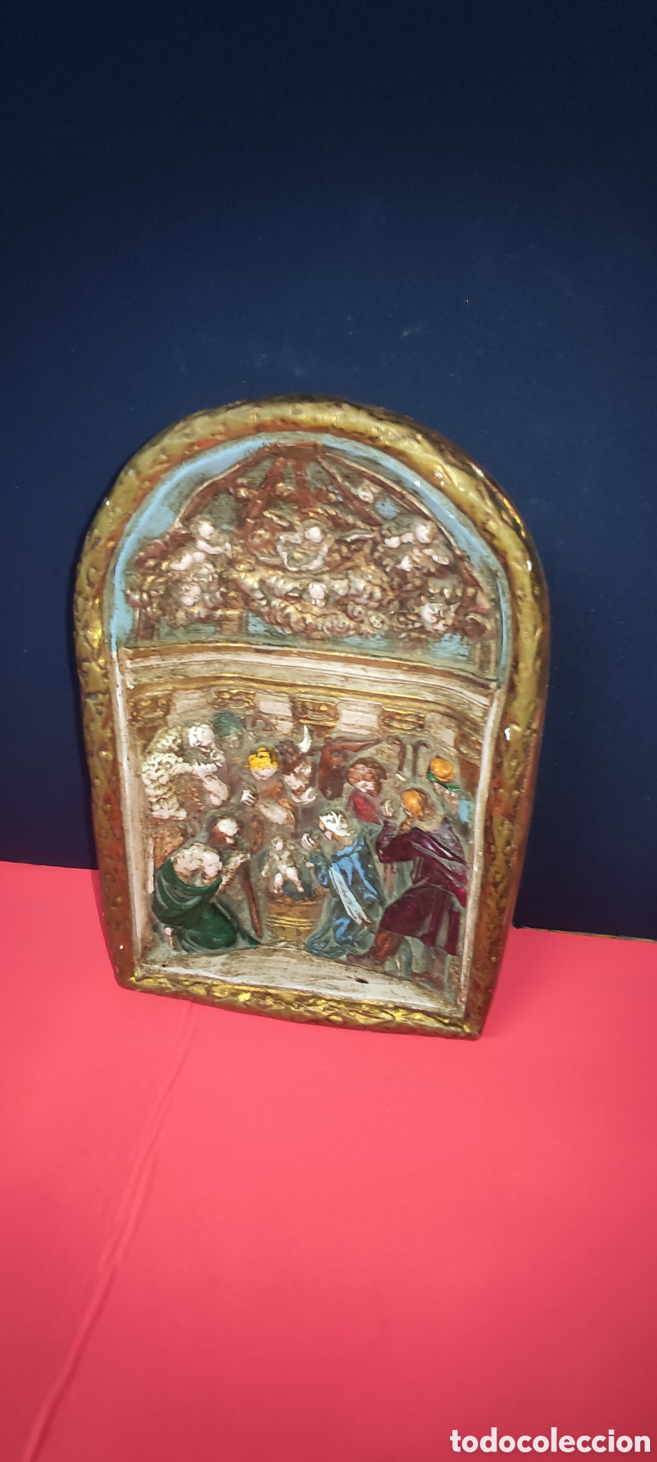 Antig&uuml;edades: Antiguo retablo policromado - Foto 5