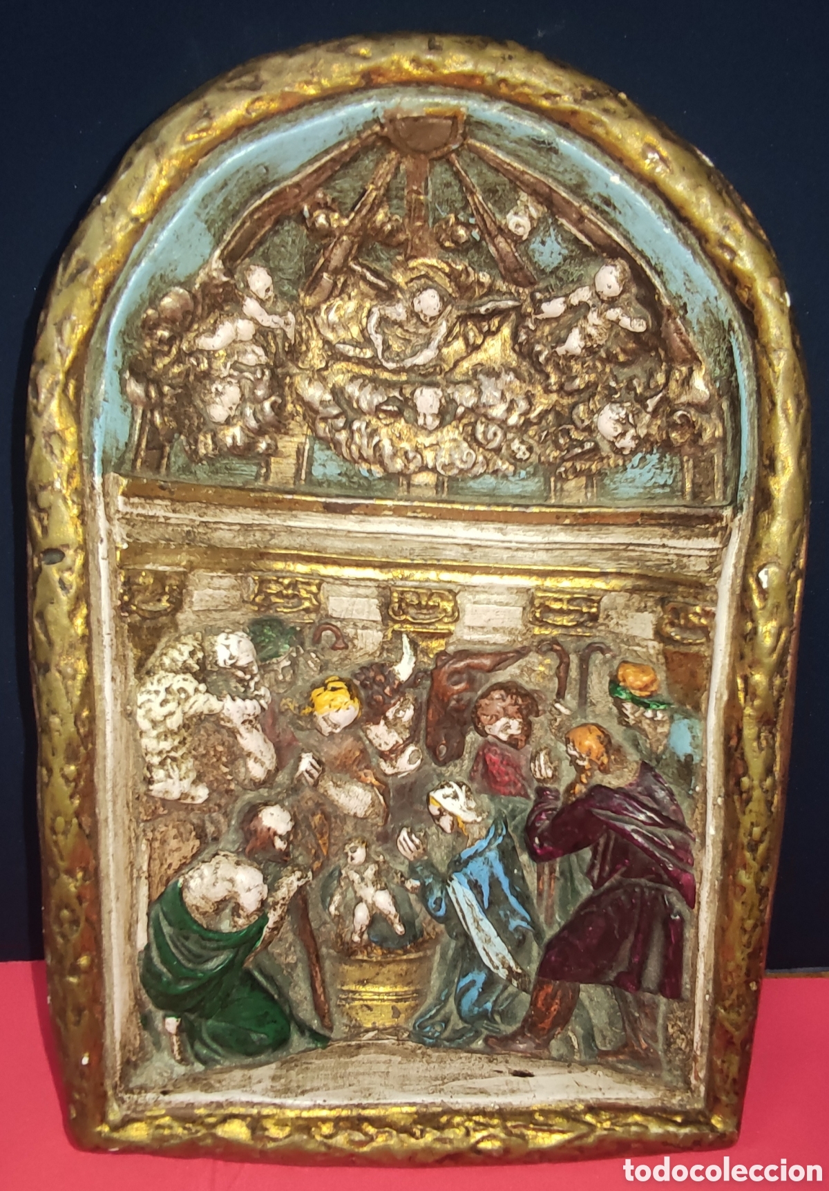 Antig&uuml;edades: Antiguo retablo policromado - Foto 1