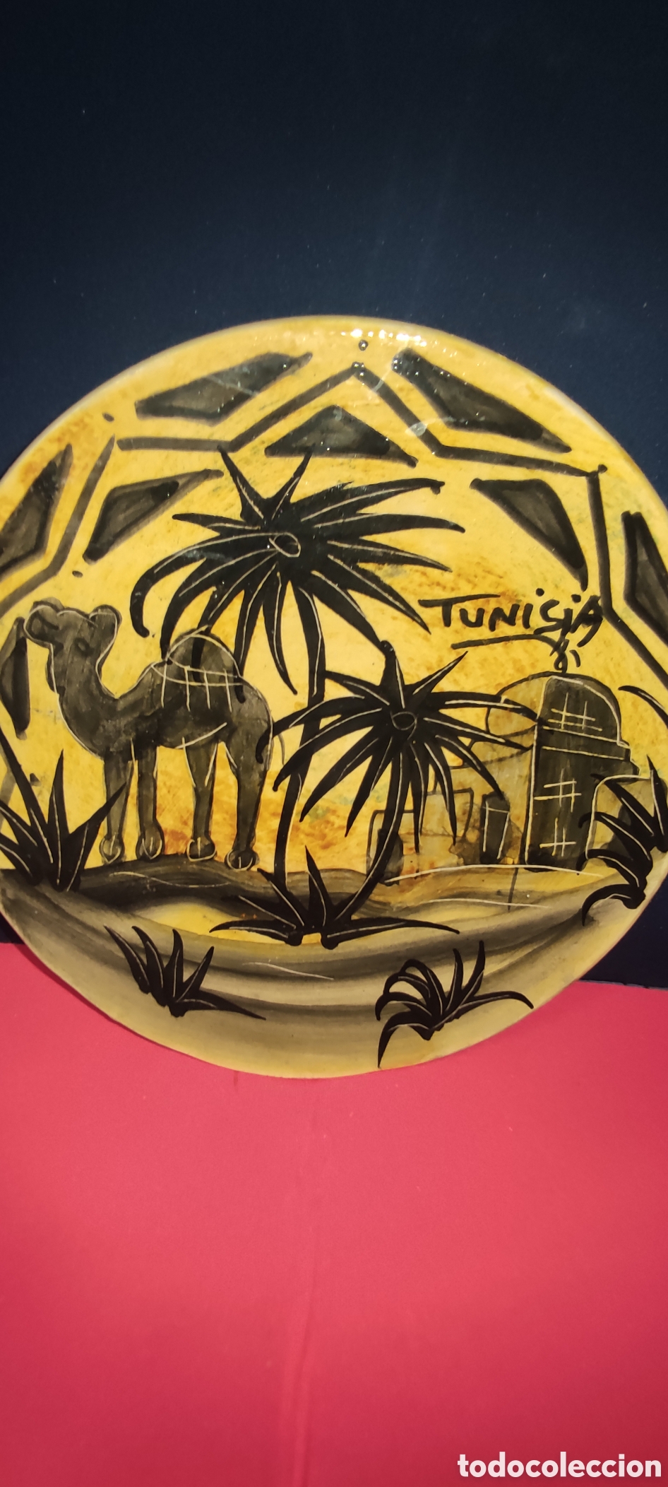 Antig&uuml;edades: Plato de cer&aacute;mica Tunez - Foto 3