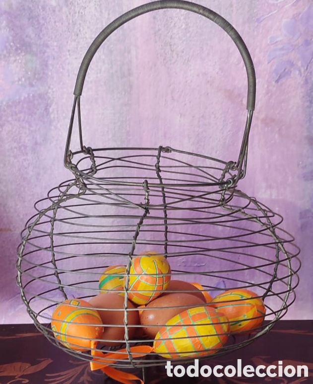 Antig&uuml;edades: Cesta de huevos antigua - Foto 2
