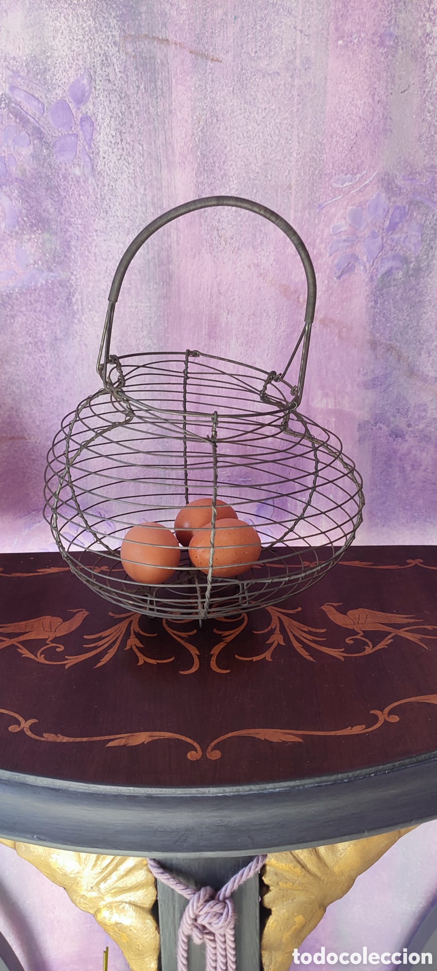 Antig&uuml;edades: Cesta de huevos antigua - Foto 9