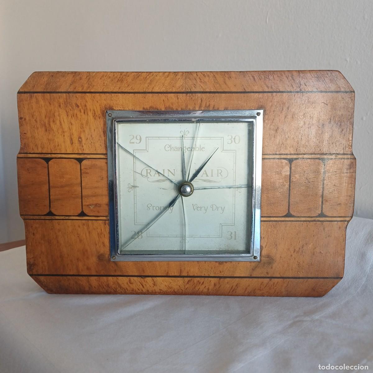 Antig&uuml;edades: Antique Art Deco Burr Walnut Barometer - Foto 1