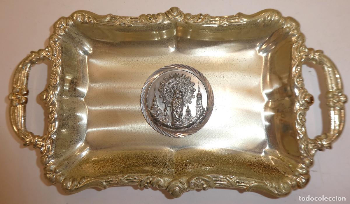 Antig&uuml;edades: Bandeja con la Virgen del Pilar - Foto 1