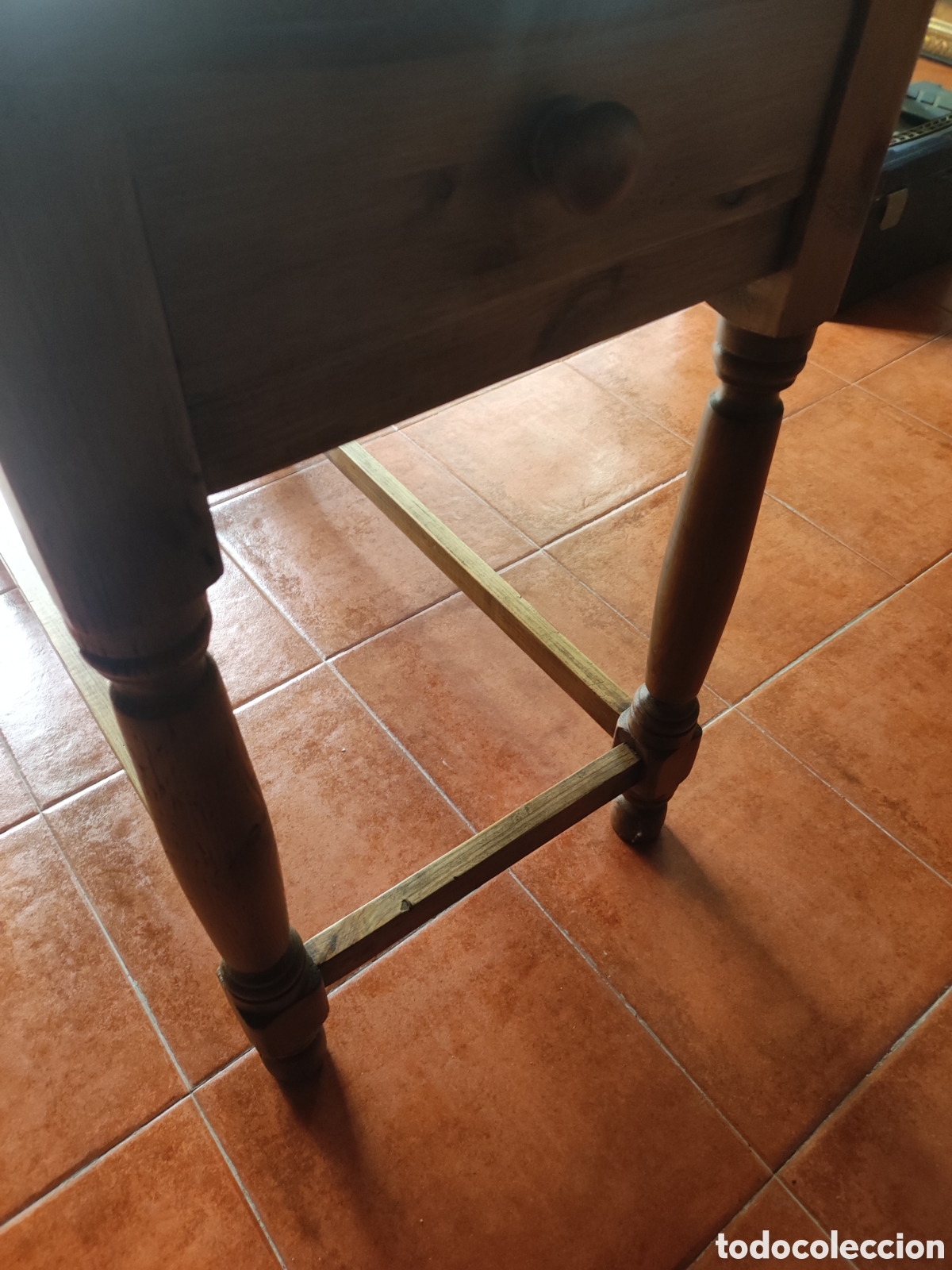 Antig&uuml;edades: Mesa de alas antigua de pino - Foto 4
