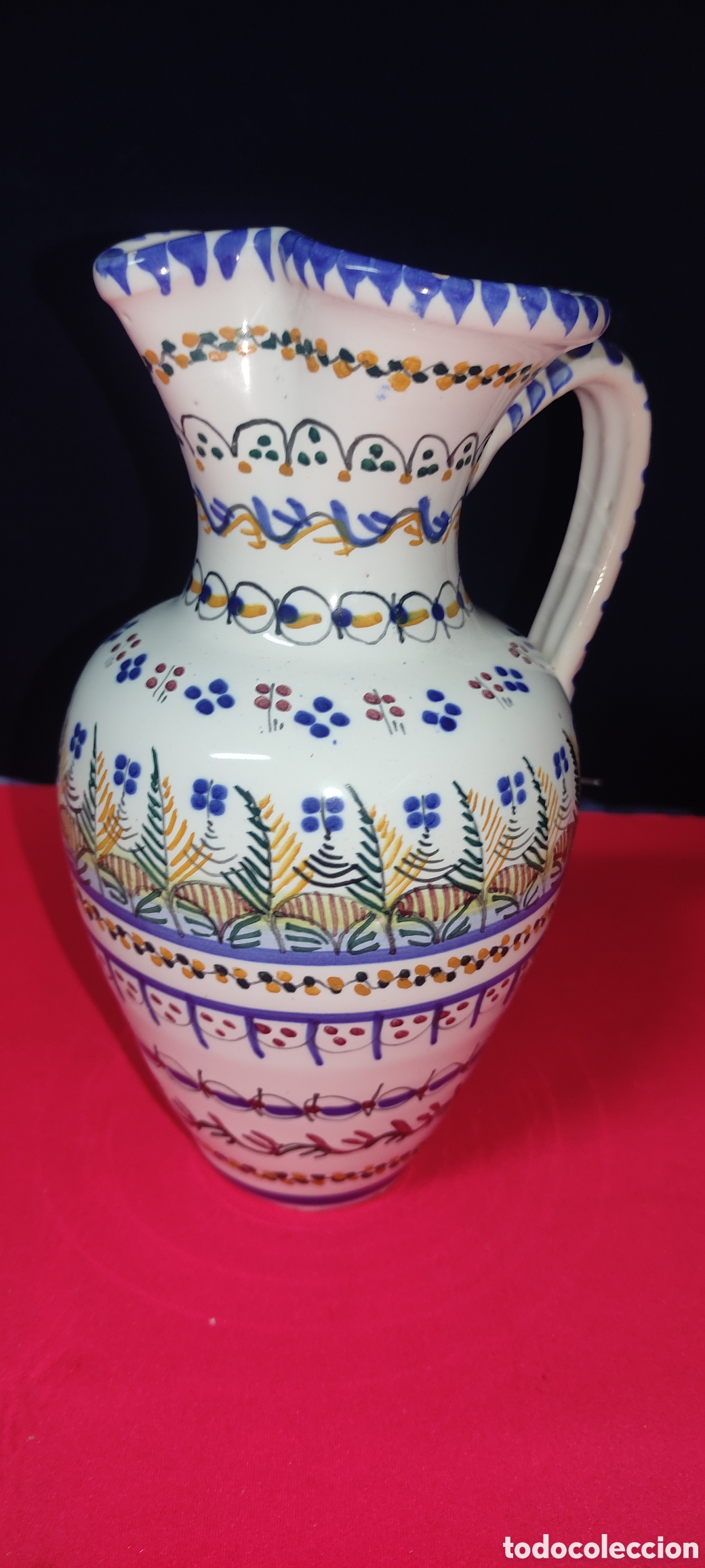 Antig&uuml;edades: Jarra de cer&aacute;mica de Talavera - Foto 2
