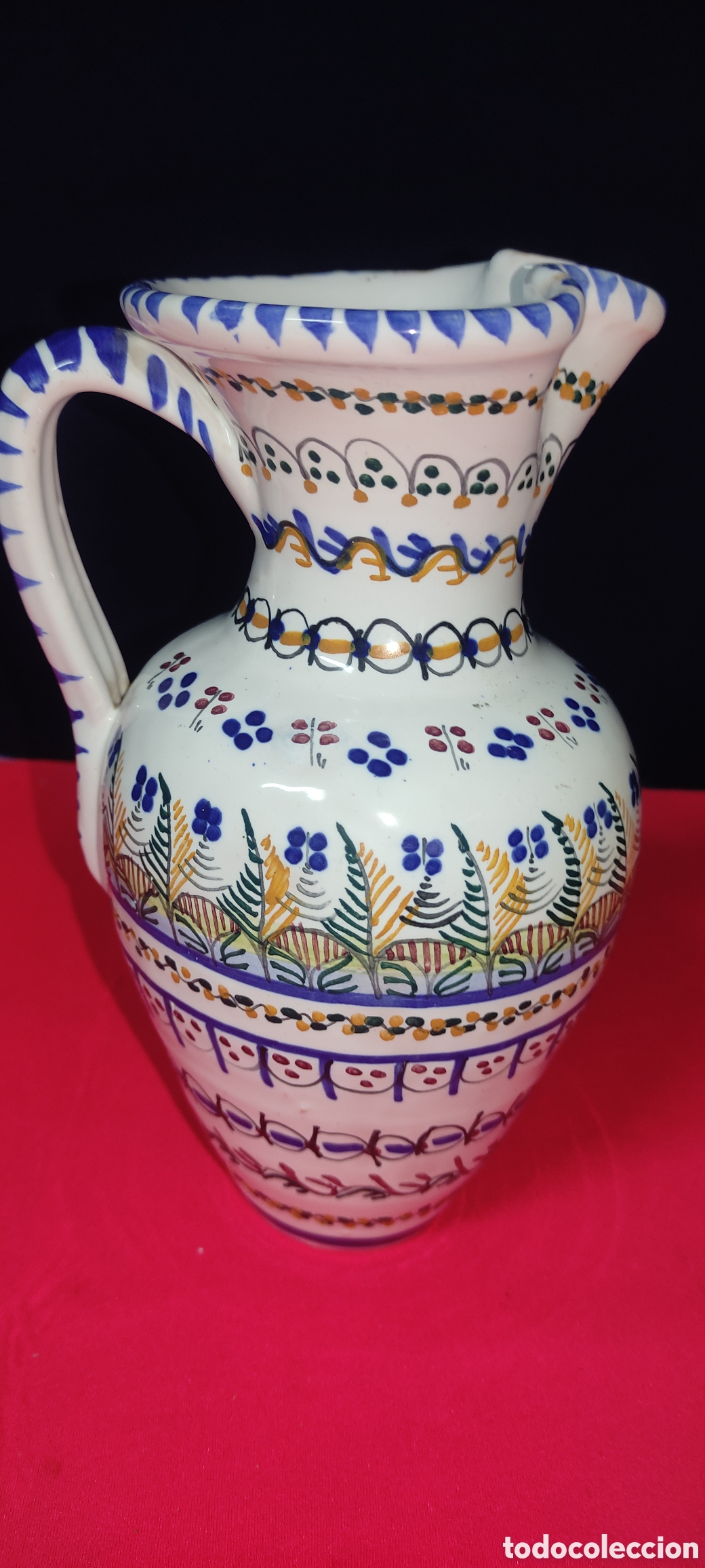 Antig&uuml;edades: Jarra de cer&aacute;mica de Talavera - Foto 3
