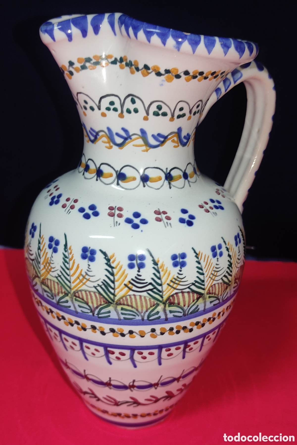Antig&uuml;edades: Jarra de cer&aacute;mica de Talavera - Foto 1
