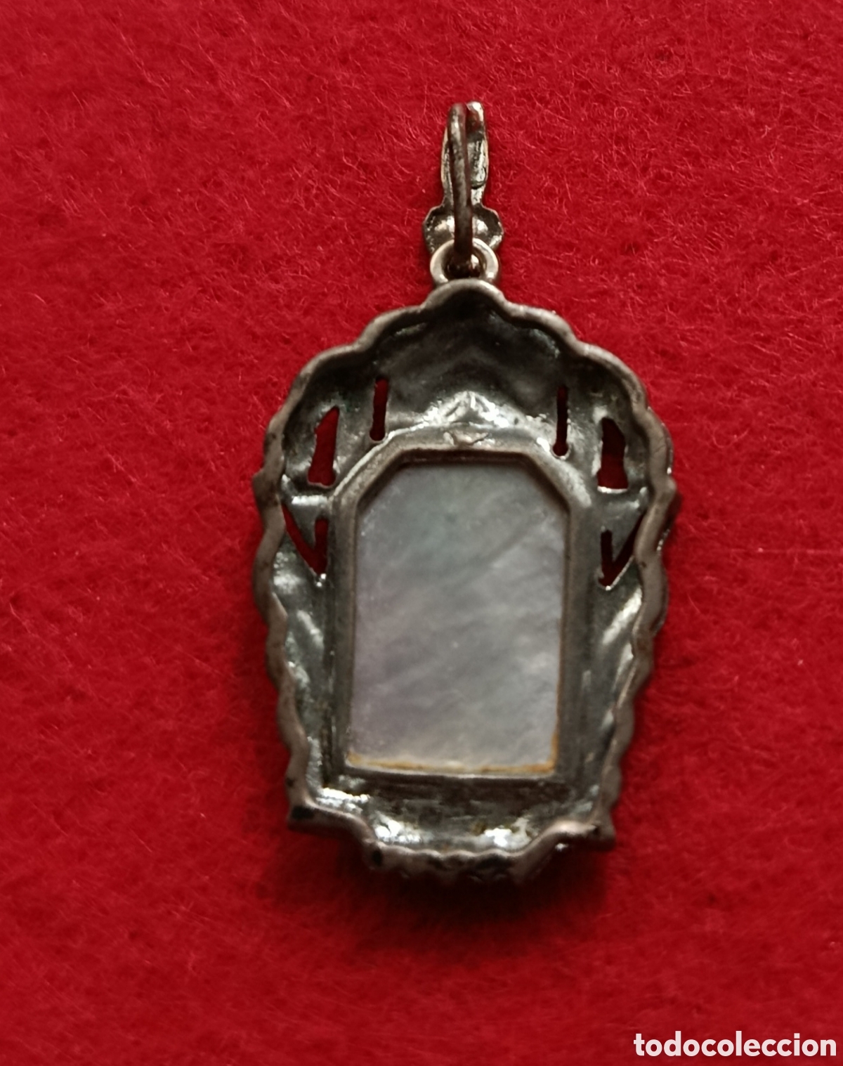 Antig&uuml;edades: ANTIGUA MEDALLA RELIGIOSA NACAR - Foto 2