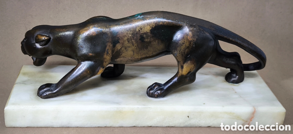 Antig&uuml;edades: PANTERA BRONCE ART D&Eacute;CO 25 cm. - Foto 2