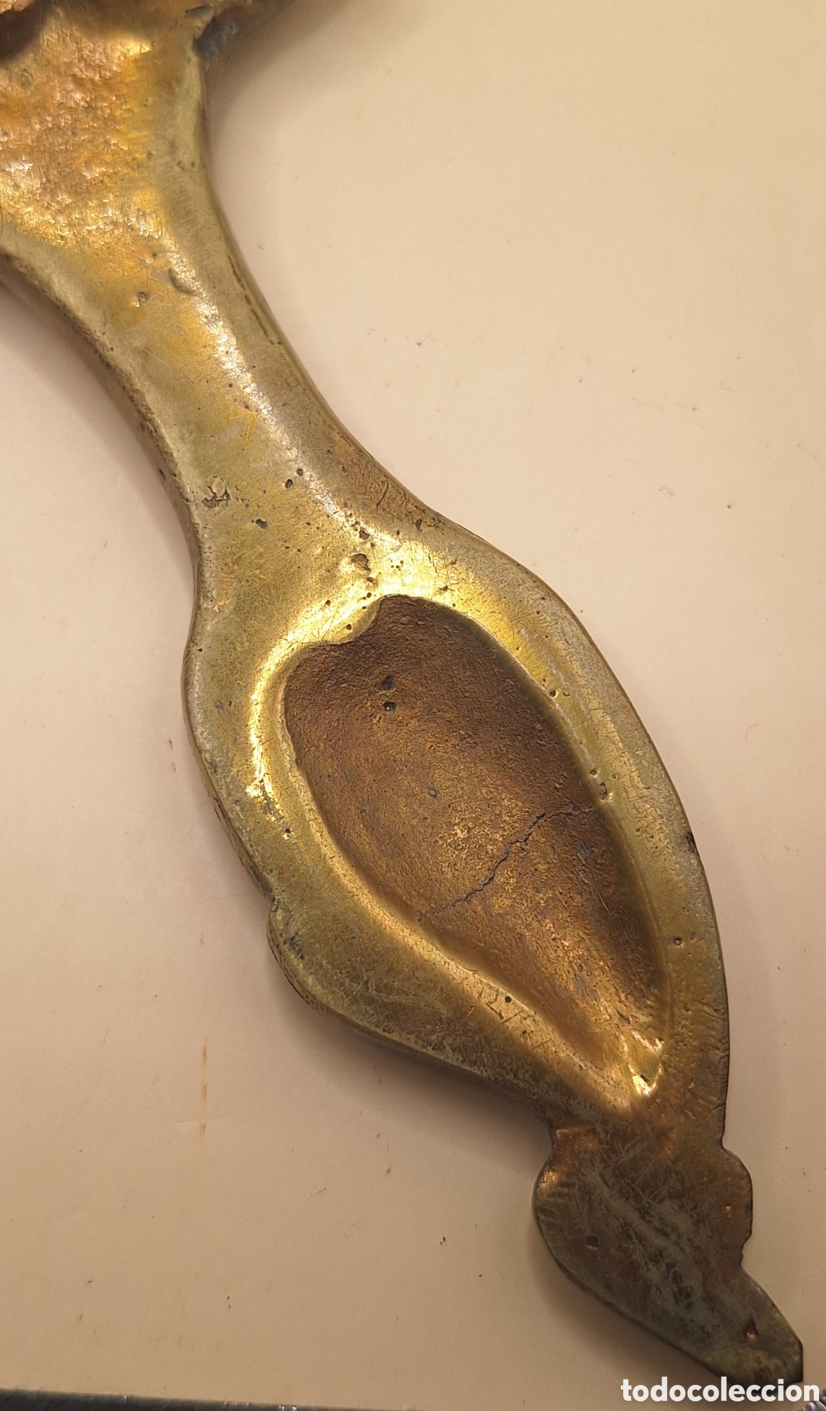 Antig&uuml;edades: Antiguo Espejo de Tocador de Bronce - Lat&oacute;n - Foto 13