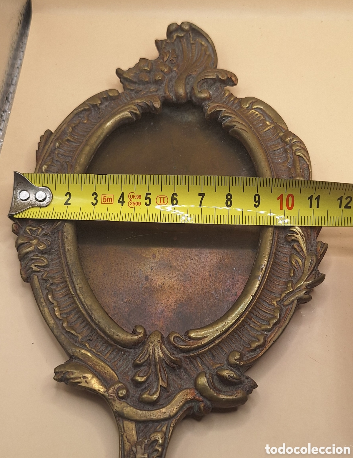 Antig&uuml;edades: Antiguo Espejo de Tocador de Bronce - Lat&oacute;n - Foto 16