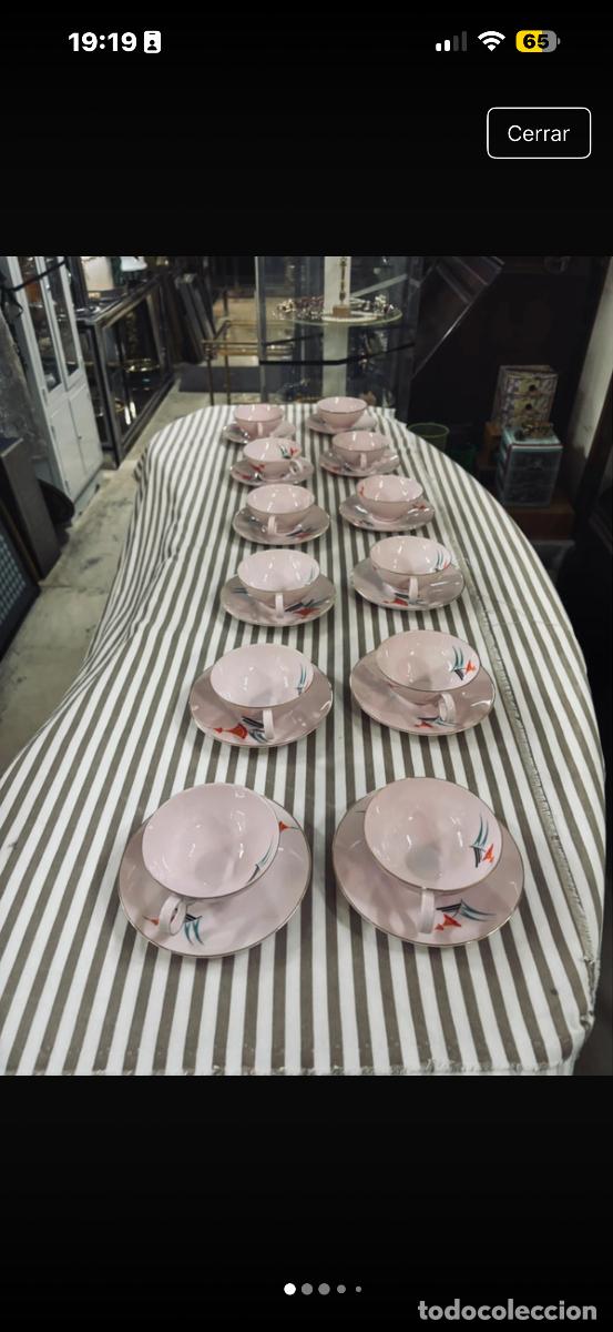 Antig&uuml;edades: Juego caf&eacute; rosa 12 servicios - Foto 1