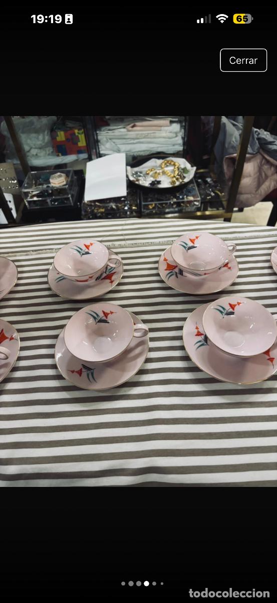 Antig&uuml;edades: Juego caf&eacute; rosa 12 servicios - Foto 2