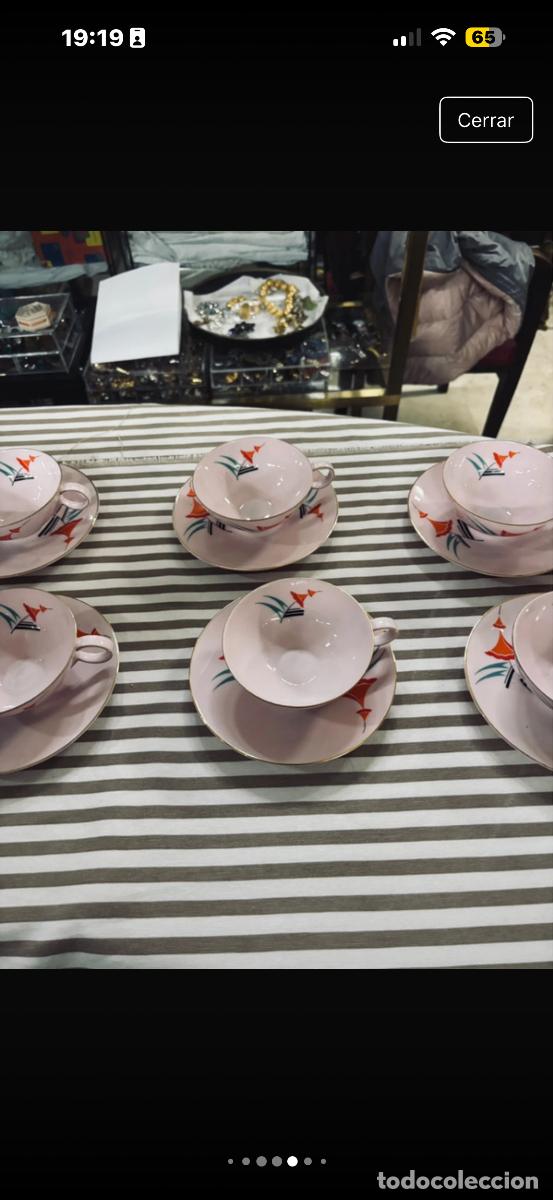 Antig&uuml;edades: Juego caf&eacute; rosa 12 servicios - Foto 4
