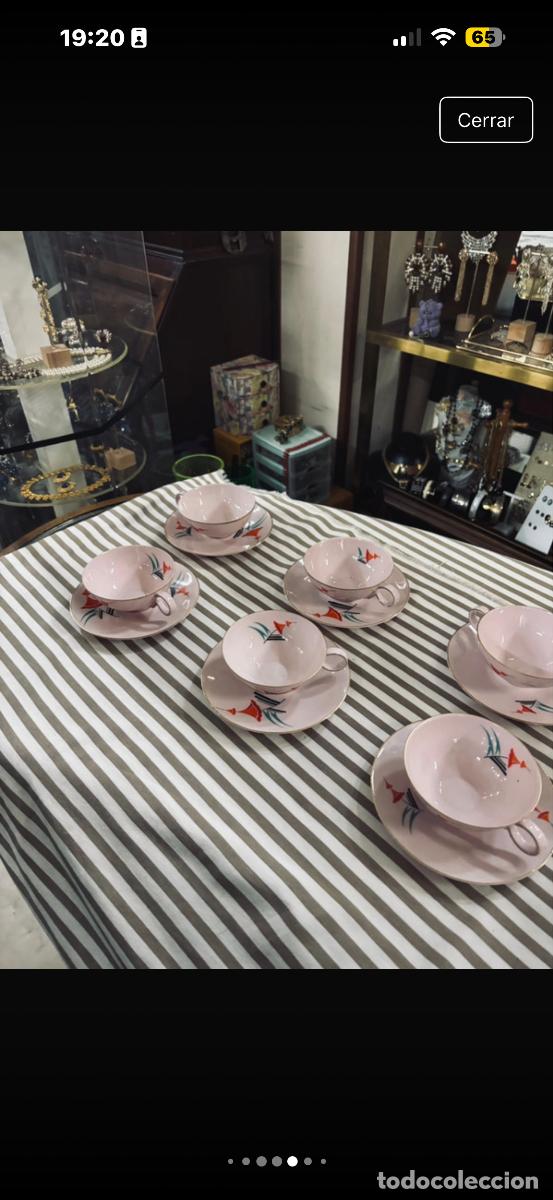 Antig&uuml;edades: Juego caf&eacute; rosa 12 servicios - Foto 5