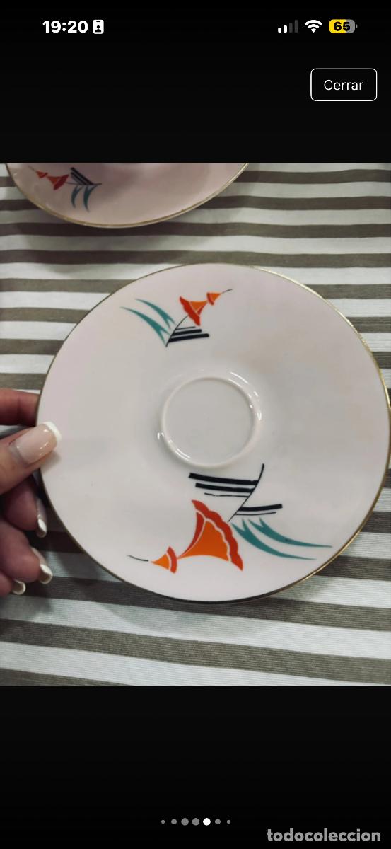 Antig&uuml;edades: Juego caf&eacute; rosa 12 servicios - Foto 10