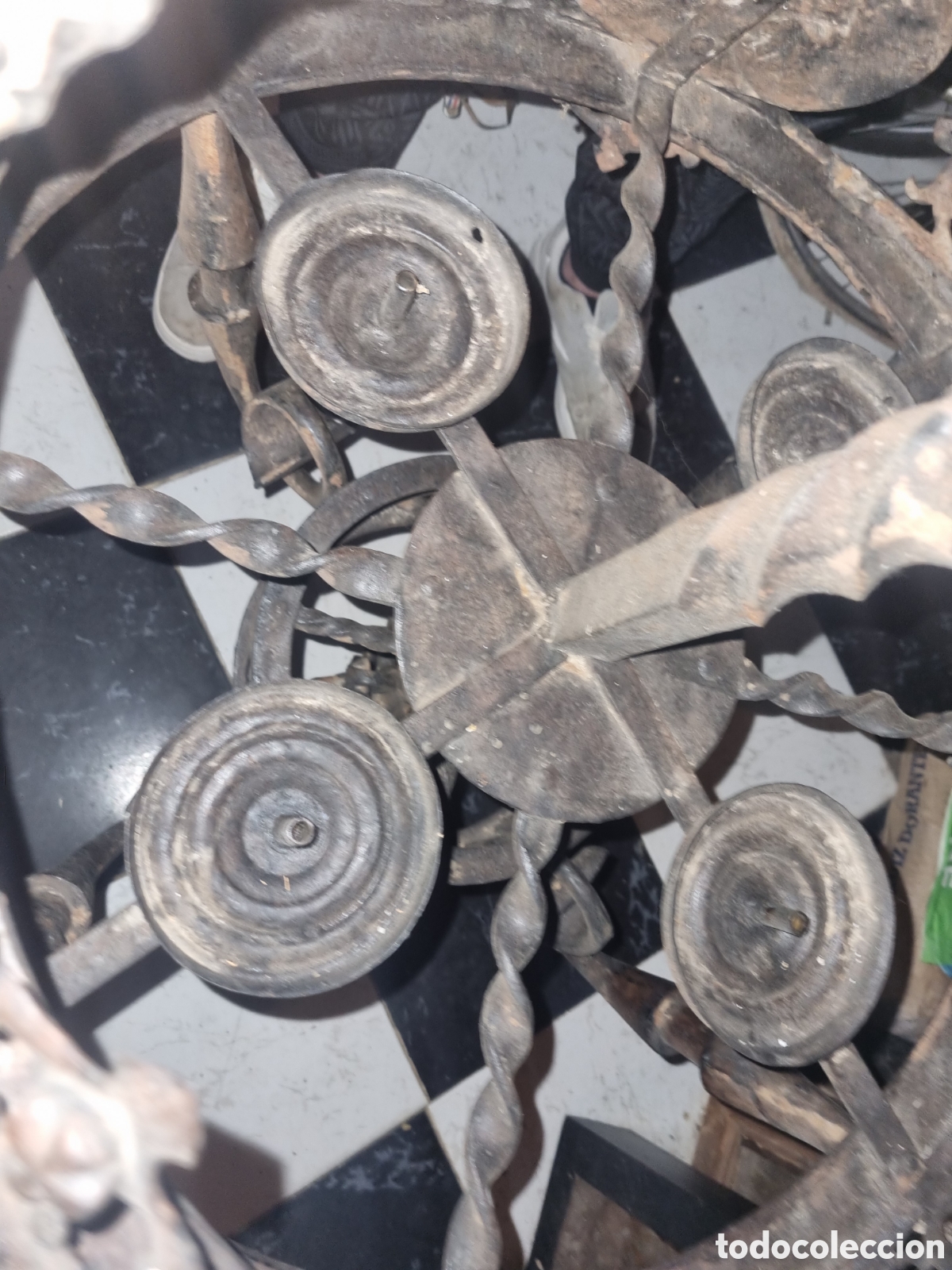 Antig&uuml;edades: LAMPARA DE HIERRO .SIGLO XIX - Foto 10