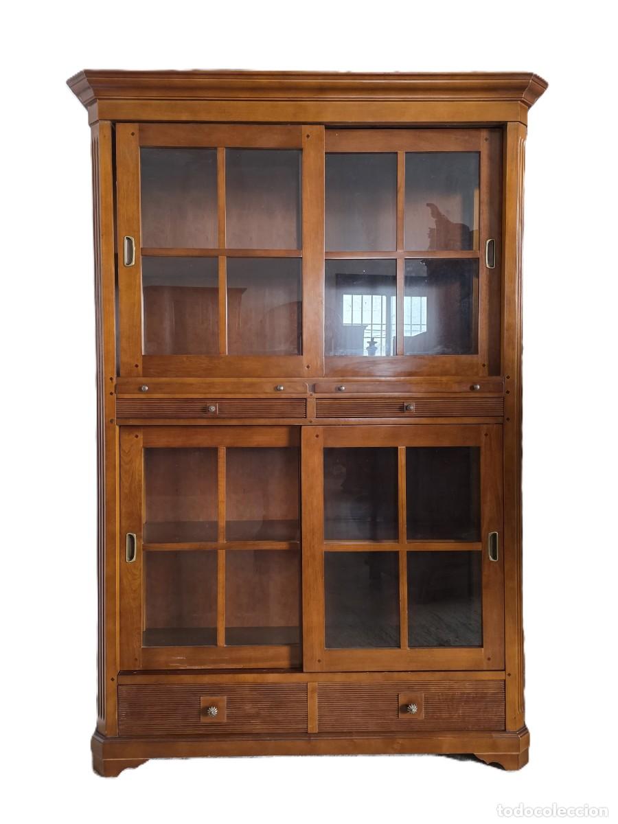 Antig&uuml;edades: Vitrina de madera de estilo colonial - Foto 1