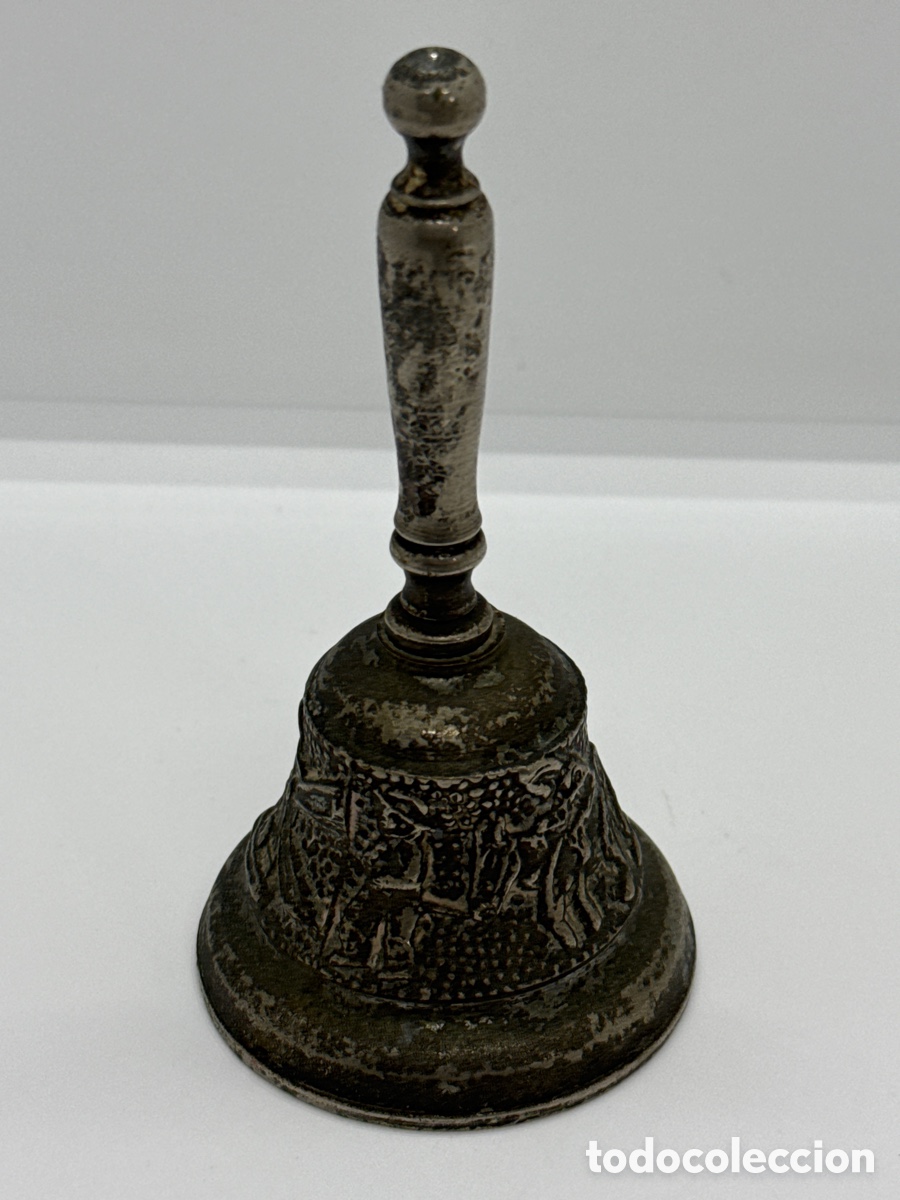 Antig&uuml;edades: CAMPANA DE METAL PLATEADO - Foto 3