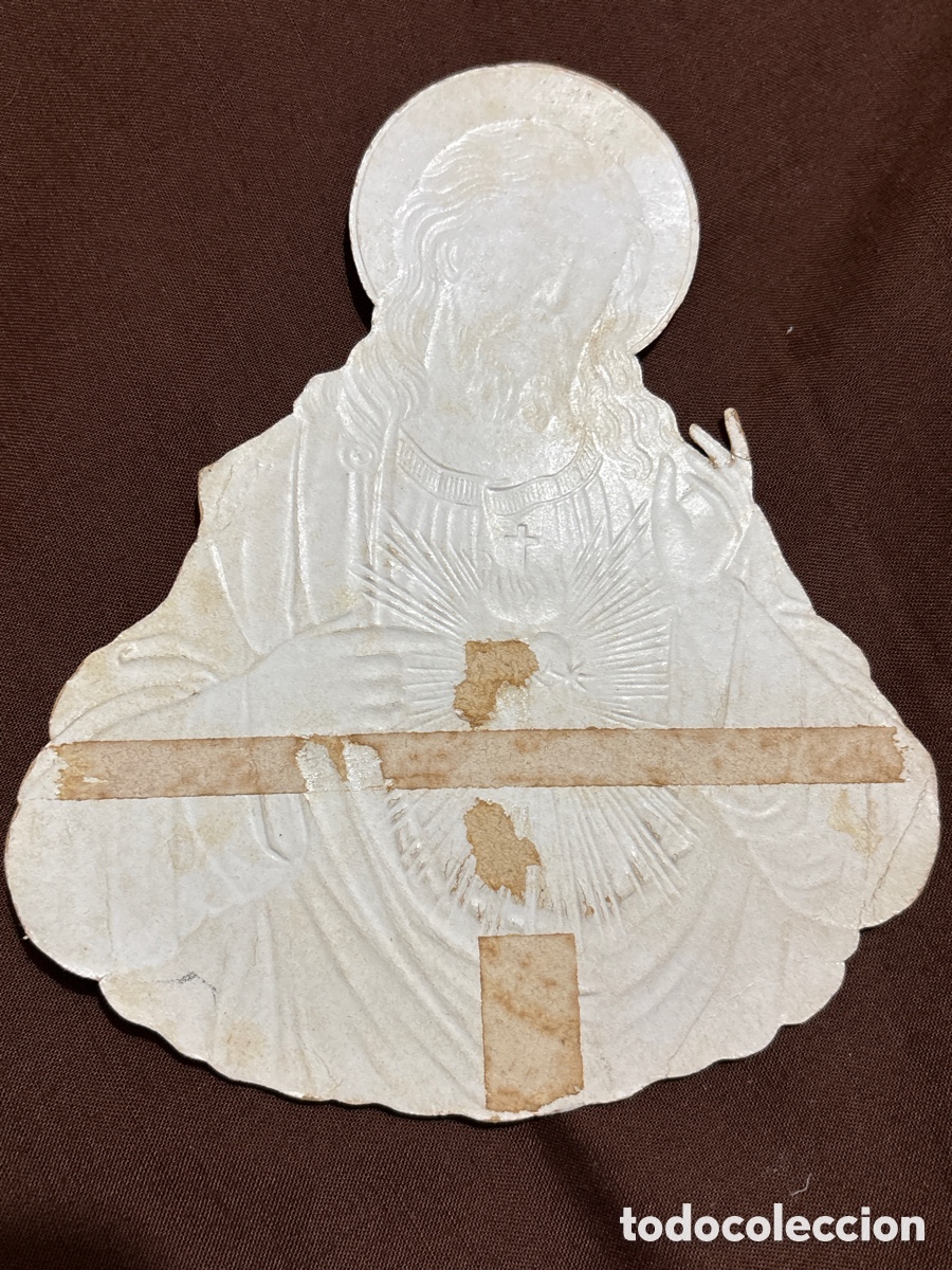 Antig&uuml;edades: SAGRADO CORAZ&Oacute;N DE JES&Uacute;S TROQUELADO - Foto 5
