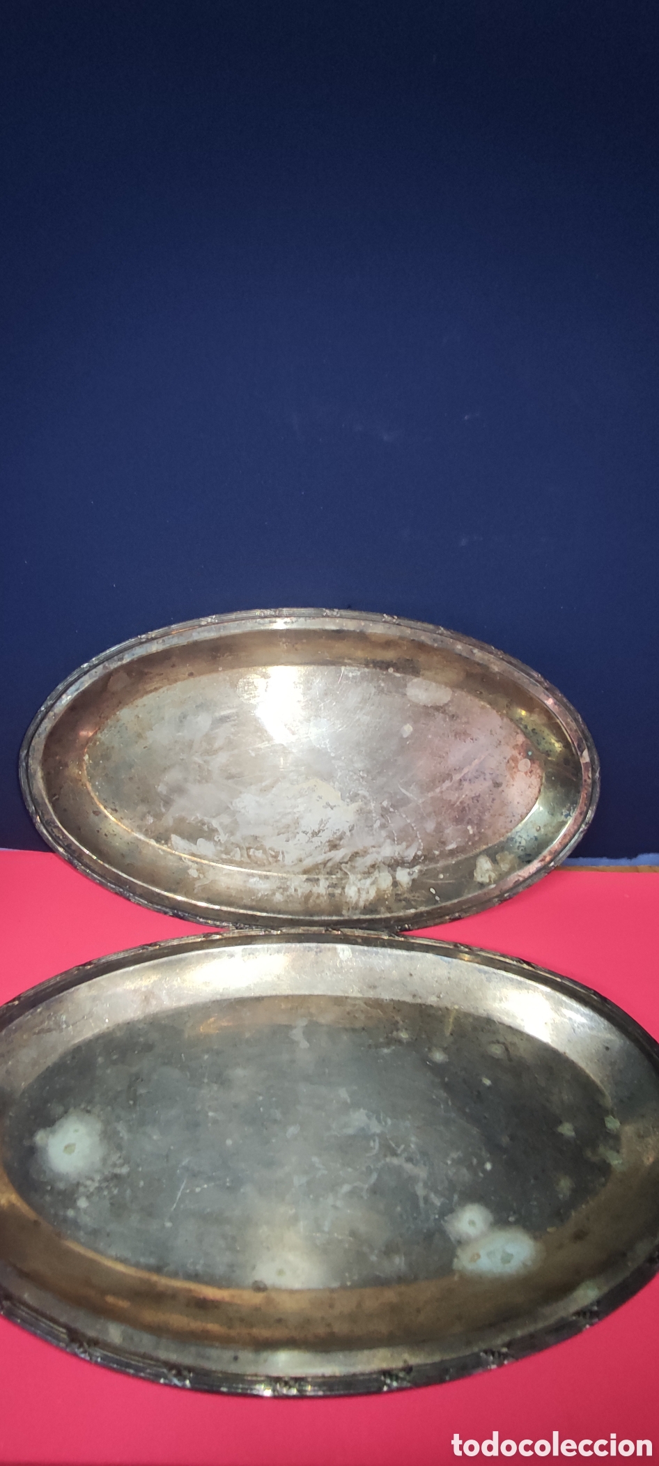 Antig&uuml;edades: Conjunto 3 bandejas alpaca - Foto 3