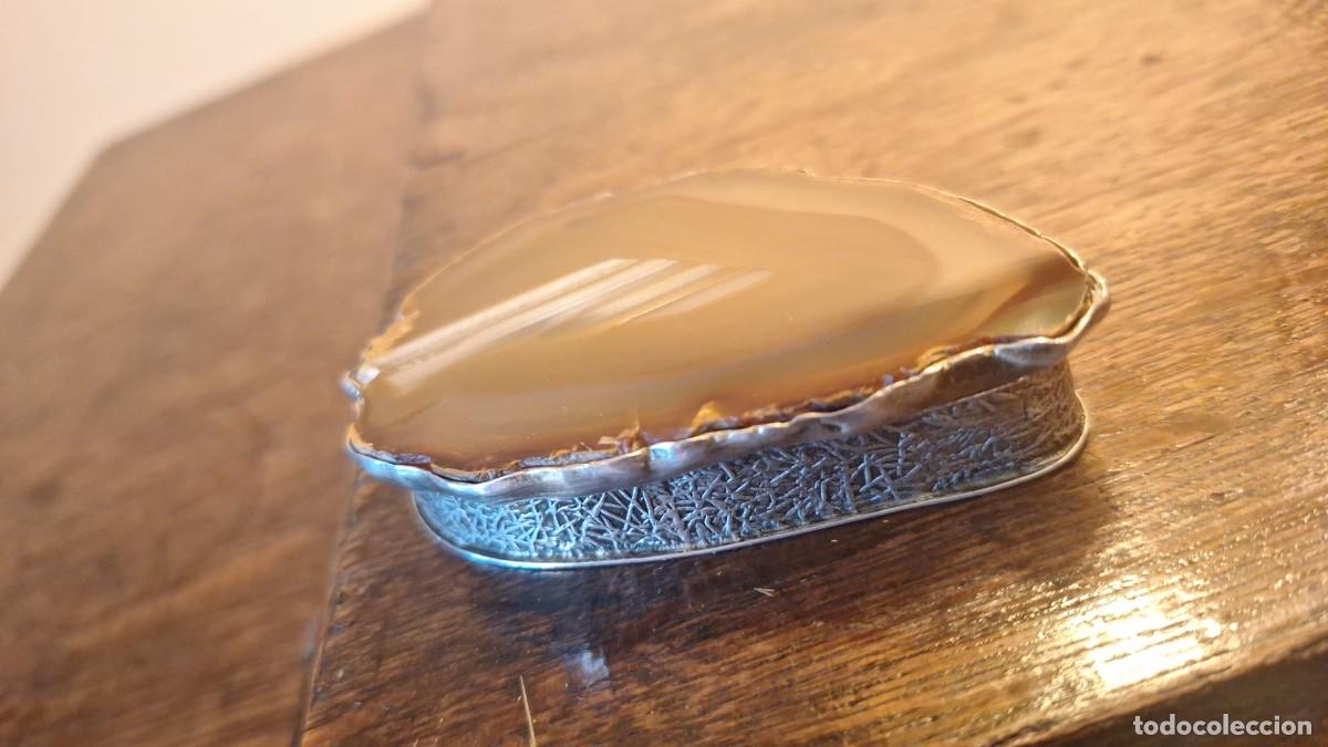 Antig&uuml;edades: Joyero Caja de Plata y Agata - Foto 5