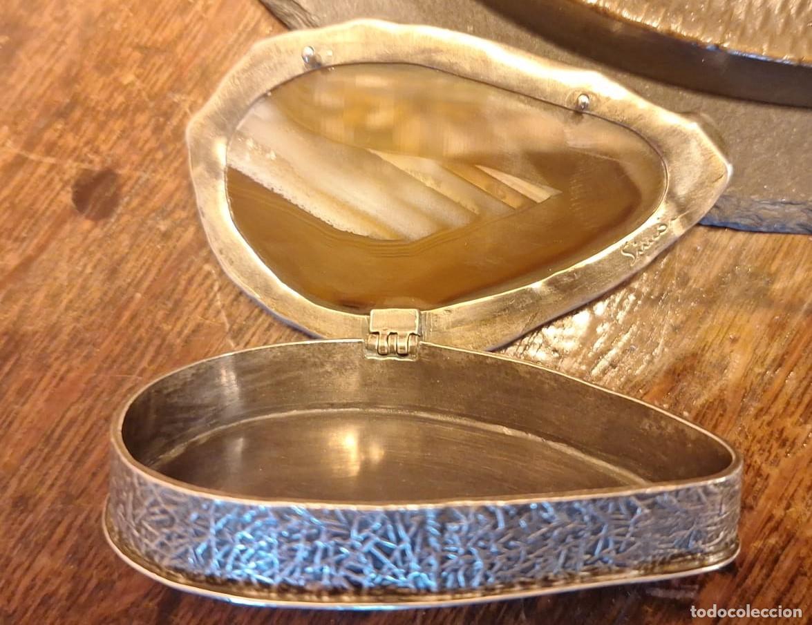 Antig&uuml;edades: Joyero Caja de Plata y Agata - Foto 6