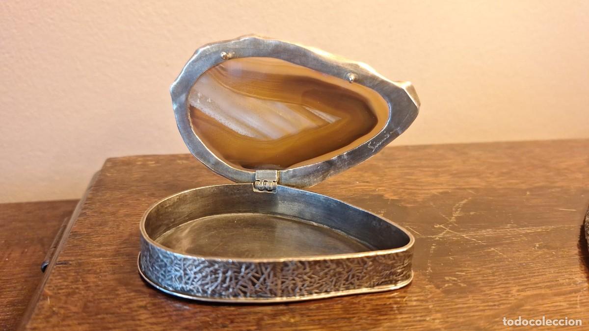 Antig&uuml;edades: Joyero Caja de Plata y Agata - Foto 11