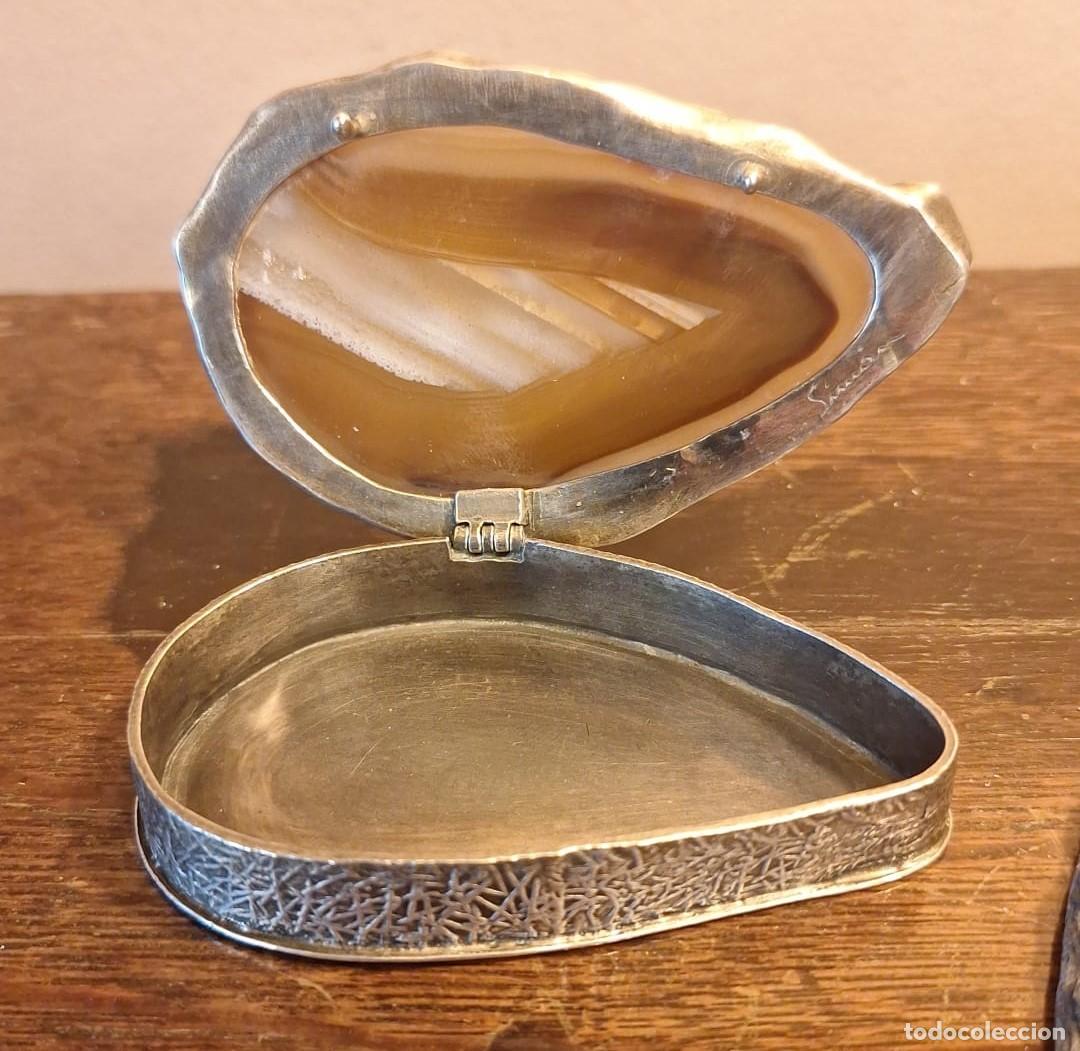Antig&uuml;edades: Joyero Caja de Plata y Agata - Foto 16