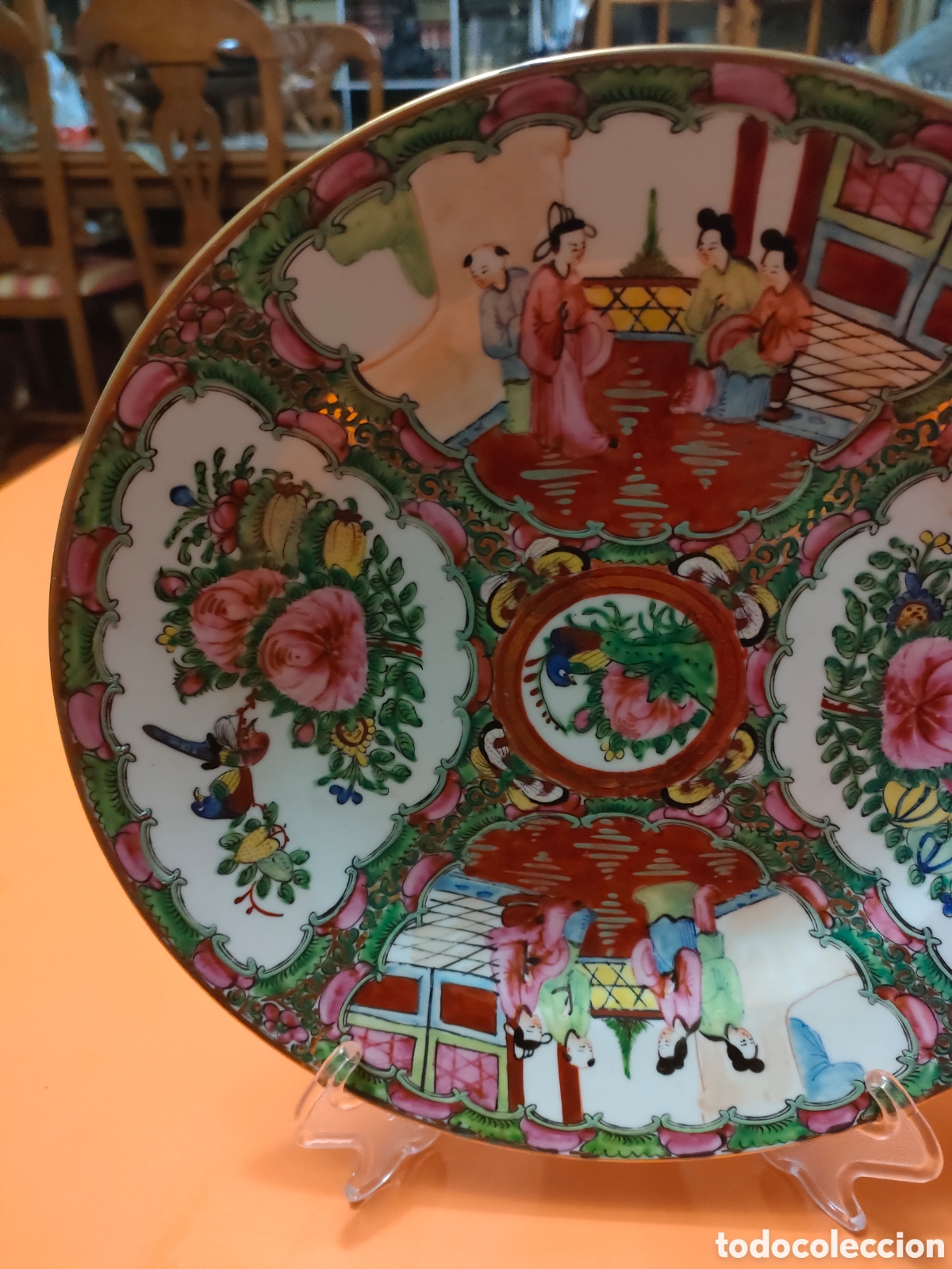 Antig&uuml;edades: Plato chino Macao a&ntilde;o 90 - Foto 3
