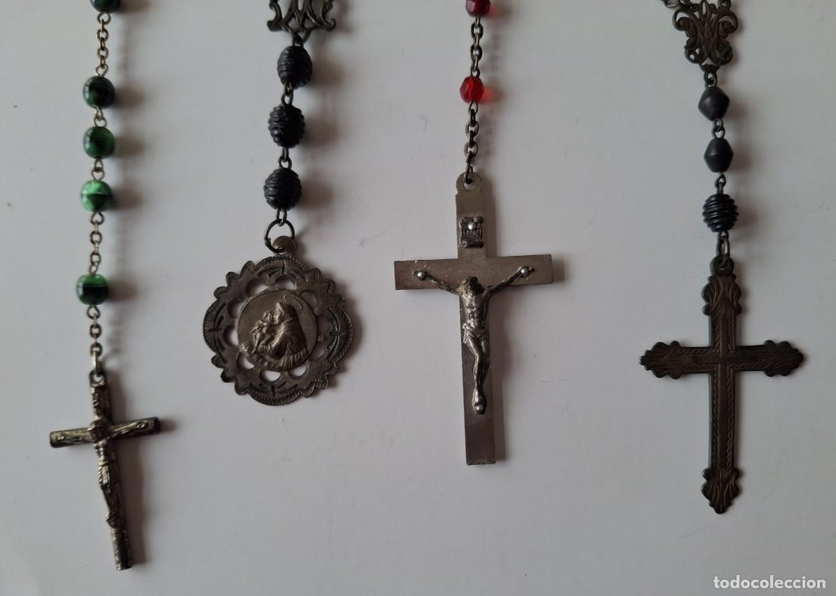 Antig&uuml;edades: Lote de 9 rosarios antiguos - Foto 3
