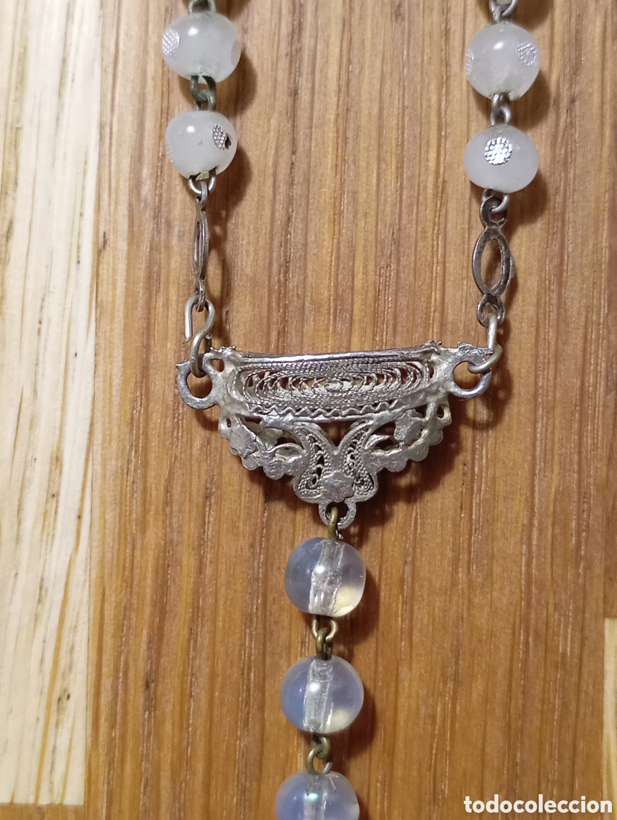 Antig&uuml;edades: Rosario en plata y cristal - Foto 4