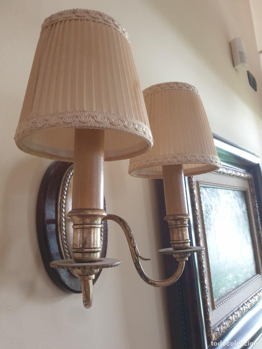 Antig&uuml;edades: 3 APLIQUES DE PARED LAMPARAS DE BRONCE CON CABEZA DE CABRA - Foto 4