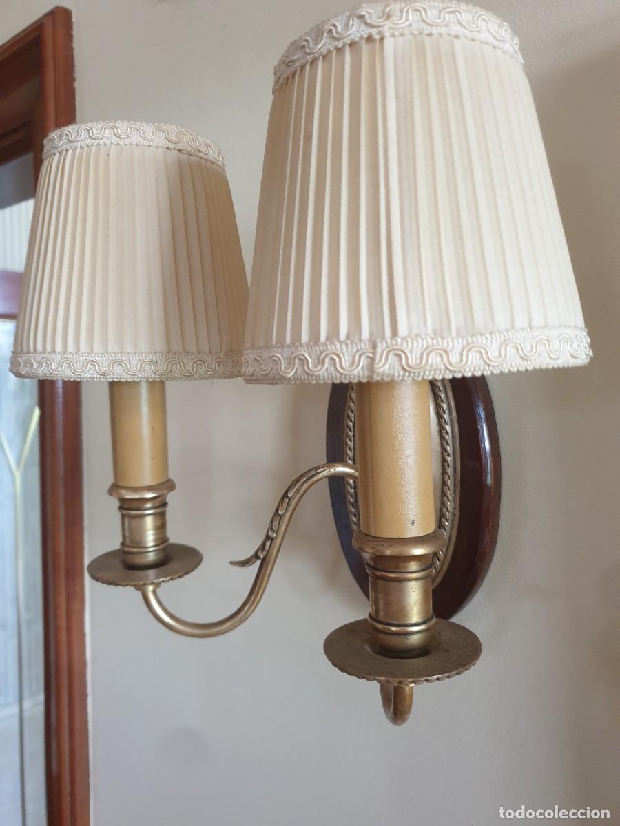 Antig&uuml;edades: 3 APLIQUES DE PARED LAMPARAS DE BRONCE CON CABEZA DE CABRA - Foto 23
