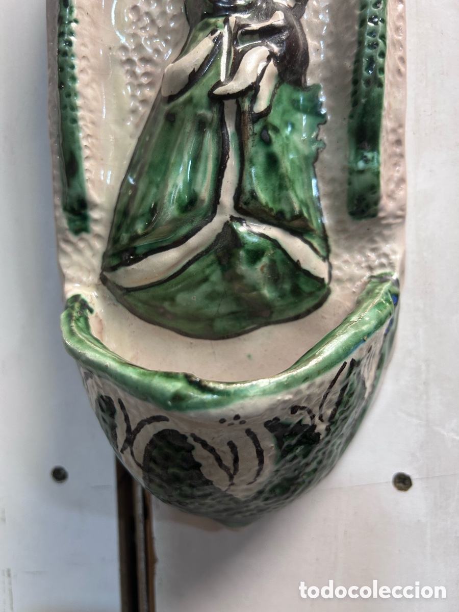 Antig&uuml;edades: Benditera. Ceramica de Teruel. Punter - Foto 3